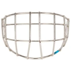 CCM Carbon Steel Youth Straight Bar Cage - Chrome -Ice Hockey Equipment Shop ccm goalie accessories carbon steel straight goalie cage yth chrome inset2