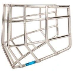 CCM Carbon Steel Youth Straight Bar Cage - Chrome -Ice Hockey Equipment Shop ccm goalie accessories carbon steel straight goalie cage yth chrome inset3