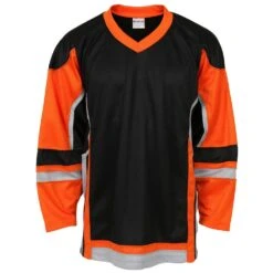 Stadium Adult Hockey Jersey - Black/Orange/Gray