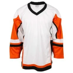 Stadium Youth Hockey Jersey - White/Orange/Black